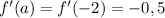 f'(a)=f'(-2)=-0,5