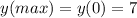 y(max)=y(0)=7