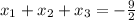 x_1+x_2+x_3=-\frac{9}{2}