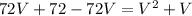 72V+72-72V =V^{2}+V