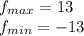 f_{max}=13\\&#10;f_{min}=-13