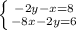 \left \{ {{-2y-x=8} \atop {-8x-2y=6}} \right.