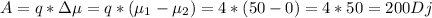 A=q*зе=q*(е_1-е_2)=4*(50-0)=4*50=200Dj