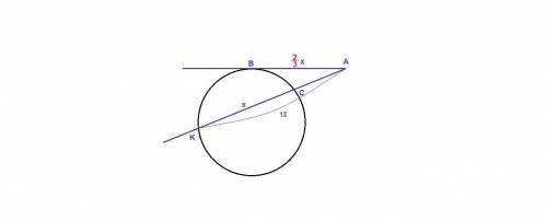 Из внешней точки к окружности проведены секущая длиной 12 см и касательная, длина которой составляет