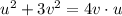 u ^{2} +3v ^{2} =4v\cdot u