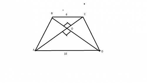 Диагонали равнобокой трапеции взаимно перпендикулярны. найти площадь трапеции, если основания её рав