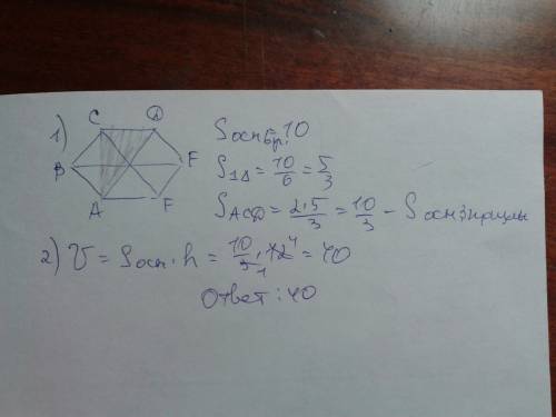 Найдите объем многогранника вершинами которого являются вершины a, d, c, a1, d1, c1 правильной шести