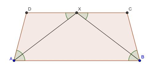 Биссектрисы острых углов равнобокой трапеции пересекаются в точке лежащей на меньшем основании трапе