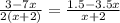 \frac{3-7x}{2(x+2)} = \frac{1.5-3.5x}{x+2}