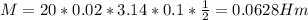 M=20*0.02*3.14*0.1* \frac{1}{2} =0.0628Hm