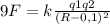 9F=k \frac{q1q2}{(R -0,1)^{2} }