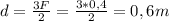 d= \frac{3F}{2} = \frac{3*0,4}{2} =0,6m