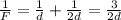 \frac{1}{F} = \frac{1}{d} + \frac{1}{2d} = \frac{3}{2d}