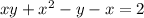 xy+x^2-y-x=2