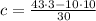 c= \frac{43\cdot 3 - 10 \cdot 10}{30}