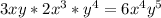 3xy*2x^3*y^4=6x^4y^5