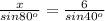 \frac{x}{sin 80 ^{o} }= \frac{6}{sin 40 ^{o} }