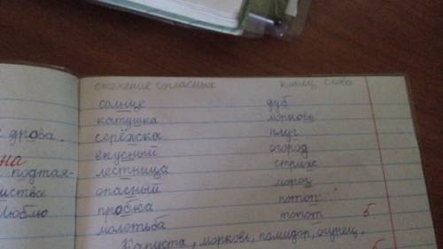 Запешите слова в два столбика: слева - с опознавательным признаком ,,стечение согласных , справа -