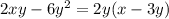 2xy-6 y^{2} =2y(x-3y)