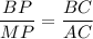 \dfrac{BP}{MP} = \dfrac{BC}{AC}