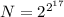 N=2^{2^{17}}