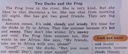 The frog likes very much . the ducks like summer the ducks say to the