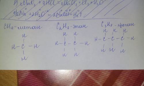 1.напишите структурные формулы трёх алканов, не имеющих изомеров и назовите их!