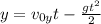 y=v_{0y}t- \frac{gt^2}{2}