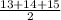 \frac{13+14+15}{2}