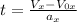 t= \frac{ V_{x}- V_{0x} }{ a_{x} }