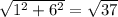 \sqrt{ 1^{2} + 6^{2} } = \sqrt{37}