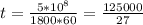 t=\frac{5*10^8}{1800*60}=\frac{125000}{27}