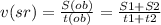 v(sr)= \frac{S(ob)}{t(ob)} = \frac{S1+S2}{t1+t2}