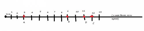 Отметьте на координатном луче (числовом луче) точки,координаты которых 9,12,11,3.
