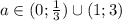 a\in(0; \frac{1}{3} )\cup (1;3)