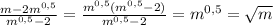 \frac{m-2m ^{0,5} }{m ^{0,5}-2 }= \frac{m ^{0,5}(m ^{0,5}-2) }{m ^{0,5}-2 }=m ^{0,5} = \sqrt{m}