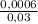 \frac{0,0006}{0,03}