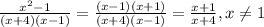 \frac{x^2-1}{(x+4)(x-1)}= \frac{(x-1)(x+1)}{(x+4)(x-1)}= \frac{x+1}{x+4}, x \neq 1