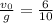 \frac{v_{0}}{g}=\frac{6}{10}