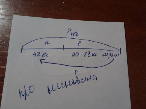 Со схемой к ! масса пингвина-папы 42 кг,а его сына-на 23 кг меньше.сколько килограммов весят они вме