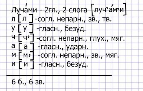 Фонетический разбор слов: на востоке осветились его лучами (большая буква это слово)