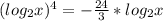 (log_{2}x)^{4}= -\frac{24}{3}*log_{2}x