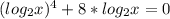 (log_{2}x)^{4}+8*log_{2}x=0