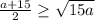 \frac{a+15}{2} \geq \sqrt{15a}