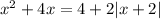 x^2+4x=4+2|x+2|