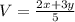 V= \frac{2x+3y}{5}