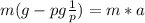 m(g-pg \frac{1}{p})=m*a