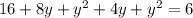 16+8y+y^2+4y+y^2=6