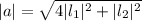 |a|=\sqrt{4|l_1|^2+|l_2|^2}