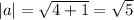 |a|=\sqrt{4+1}=\sqrt{5}